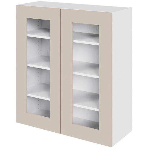 Multi-Living Høj vitrineskab 80 cm med 3 hylder og låge i klar glas