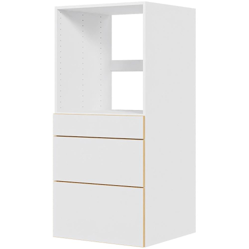 Multi-Living Køkken indbygningsskab i White/Oak Line til ovn H: 131,2 cm D: 60,0 cm - Deludtræk/softluk - Bredde: 60 cm