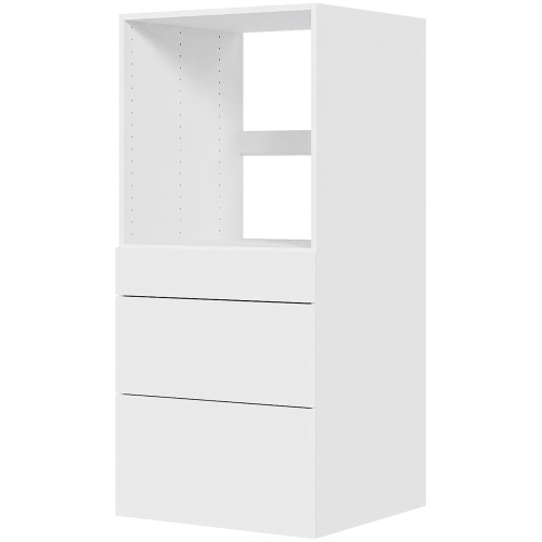 Multi-Living Køkken indbygningsskab i Hvid Højglans til ovn H: 131,2 cm D: 60,0 cm - 3 skuffer fuldudtræk/softluk - Bredde: 60 cm