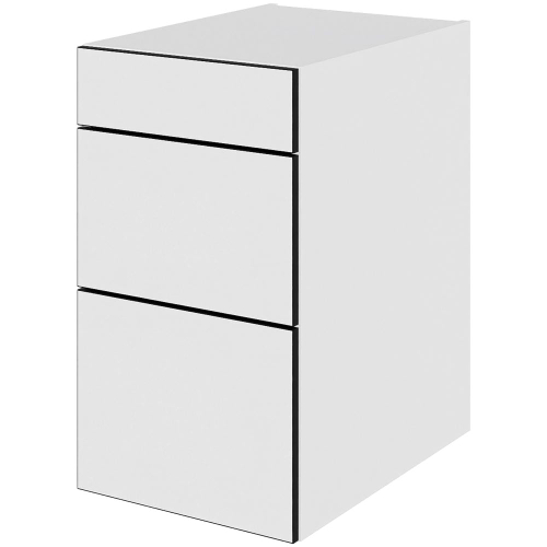 skuff i Hvit/Sort linje H: 70,4 cm D: 60,0 cm - 3 delvis uttrekkbare/soft close- korpus - Bredde: 40 cm