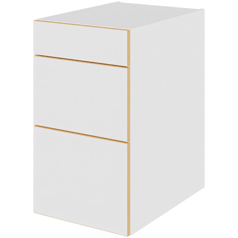 Multi-Living Køkken skuffeskab i White/Oak Line  H: 70,4 cm D: 60,0 cm - 3 skuffer fuldtudtræk/softluk - Bredde: 40 cm