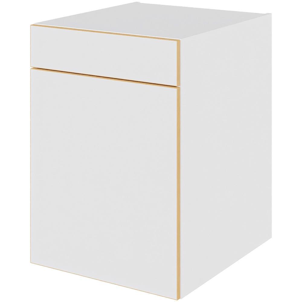 Multi-Living Køkken hyldeskab i White/Oak Line H: 70,4 cm D: 60,0 cm - 1 låge & skuffe deludtræk/softluk - Bredde: 50 cm