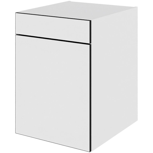 Multi-Living Køkken grydeskab i White/Black line underskab H: 70,4 cm D: 60,0 cm -  2 udtræksriste 1 låge & 1 skuffe med fuldudtræk/softluk - Bredde: 50 cm