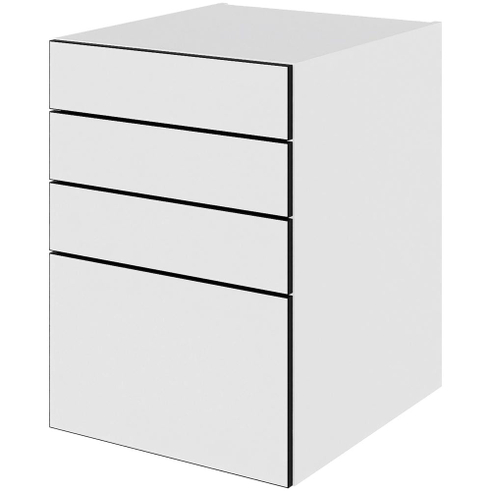 Multi-Living Køkken skuffeskab i White/Black line H: 70,4 cm D: 60,0 cm - 4 skuffer fuldtudtræk/softluk - Bredde: 50 cm