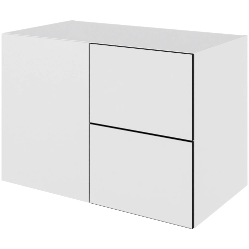 Kjøkken korpus i Hvit/Sort linje H: 70,4 cm D: 60,0 cm - Le mans karusell & skuff - Bredde: 100 cm