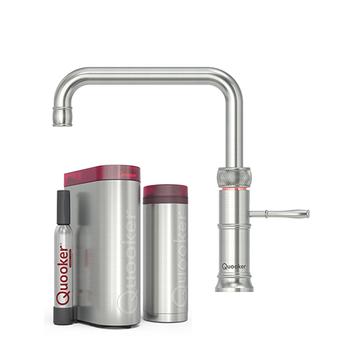 Quooker Classic Fusion Square inkl. PRO3 & CUBE - Rustfrit stål