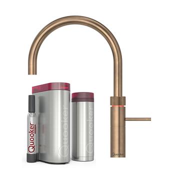 Quooker Fusion Round inkl. PRO3 & CUBE - Bruneret messing