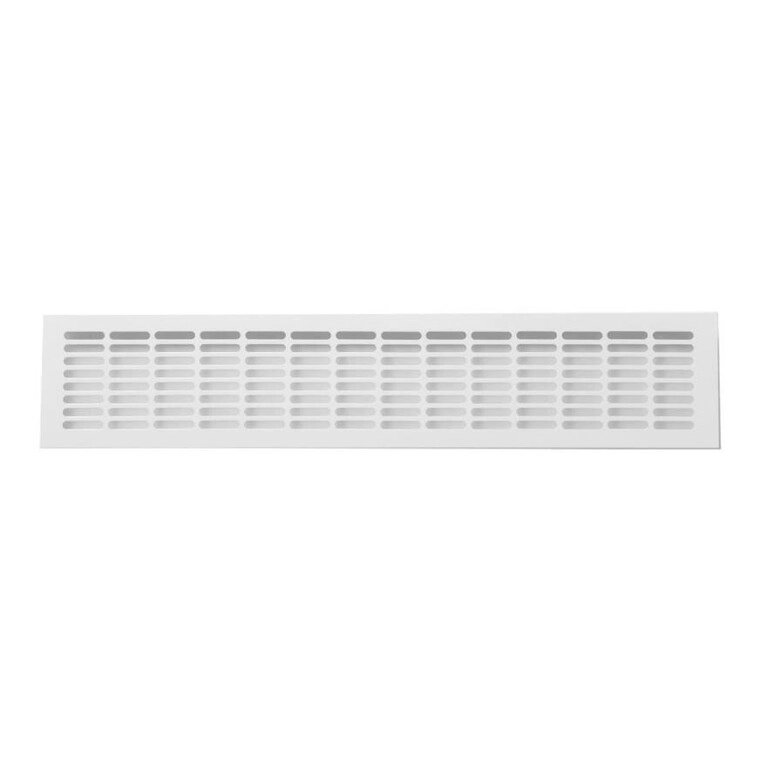 Ventilasjonsgrill - Hvit, for montering i sokkel H:100 B:500