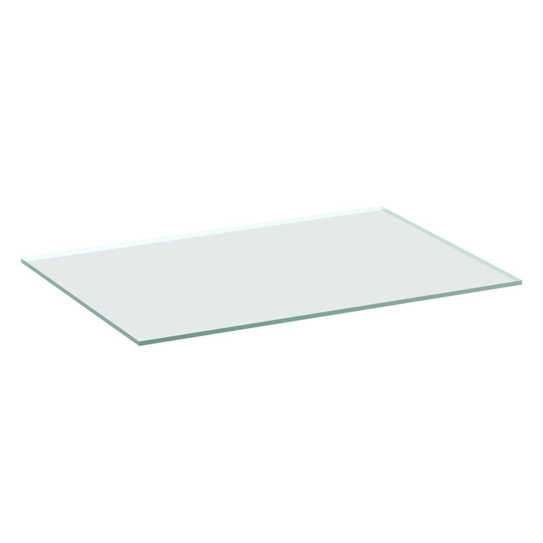 Klar glasshylle 6mm 4 hyllestøtter D:297 B:567