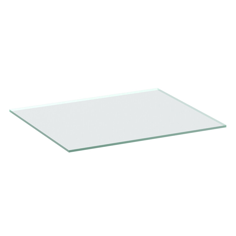 Klar glasshylle 6mm 4 hyllestøtter D:297 B:467