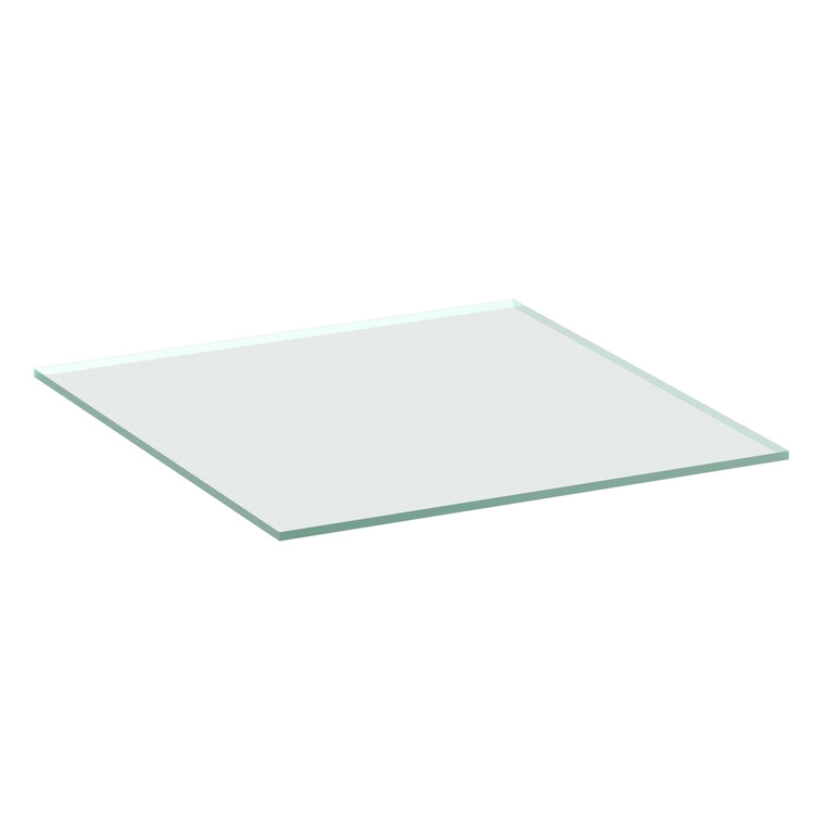 Klar glasshylle 6mm 4 hyllestøtter D:297 B:367