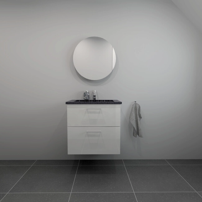 Badesett B: 62 cm med sort Granitex vask