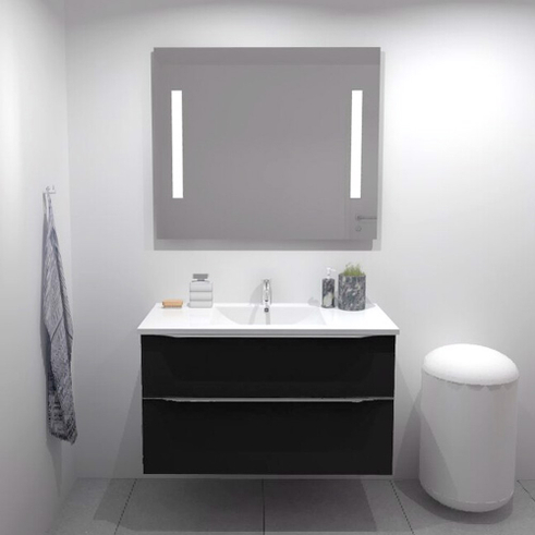 BADSÆT 100 CM M/2 skuffer Hvid Porcelænsvask