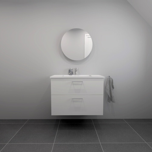 BADESETTT 82 CM Hvit Marmor servant