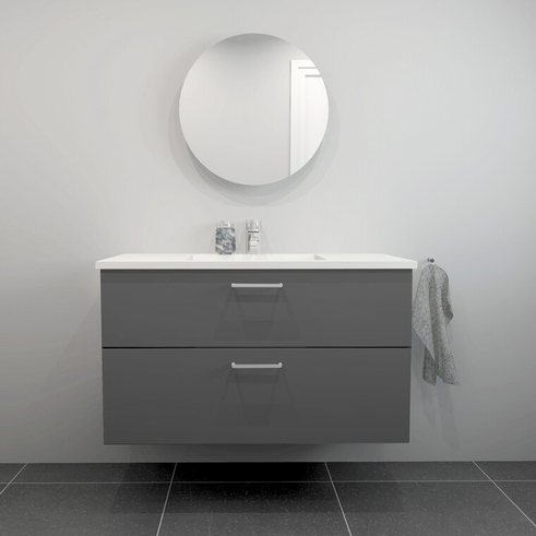 Kitchn Badsæt B:102 cm hvid marmorvask<br>Vælg mellem flere fronter