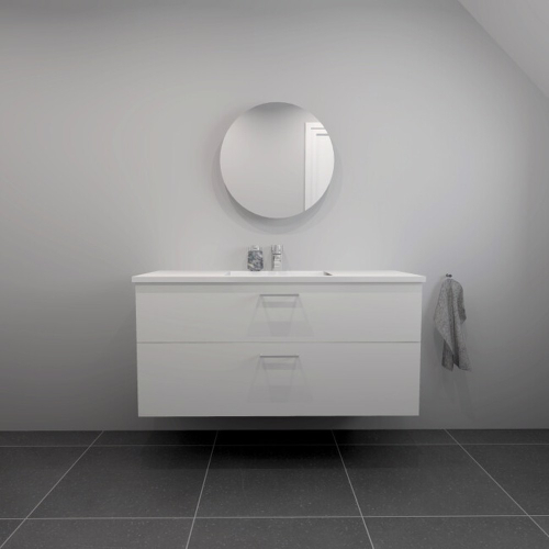 BADESETTT 122 CM Hvit Marmor vask