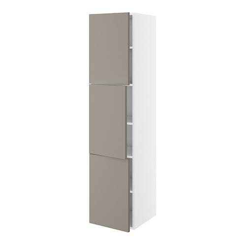 Badhøjskab, 3 låger 572mm, 5 hylder. H:1728 B:400 D:450