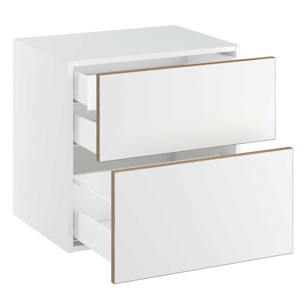Badunderskab lavt m/2 skuffer og 1 indvendig skuffe H:576 D:450 B:500