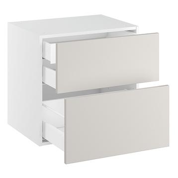 Badunderskab, 2 skuffer, 1 indvendig skuffe. H:576 B:400 D:450