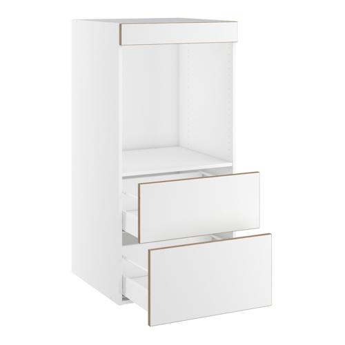 Designskab til ovn nichemål 647x567 m/2 skuffer og blændstykke H:1248 D:580 B:600