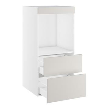 Designskab, t/ovn, blændstykke 64mm, 2 skuffer H:252/316mm, hul: 647mm. H:1248 B:600 D:580