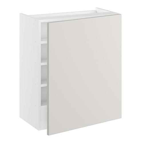 Emhætteskab, 1 låge, Blændstykke 163 mm, 2 hylder, m/aftagelig bagplade. H:704 B:600 D:320