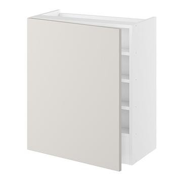 Emhætteskab, 1 låge, Blændstykke 163 mm, 2 hylder, m/aftagelig bagplade. H:704 B:600 D:320