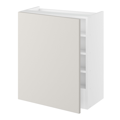 Emhætteskab, 1 låge, Blændstykke 163 mm, 2 hylder, m/aftagelig bagplade. H:704 B:600 D:320