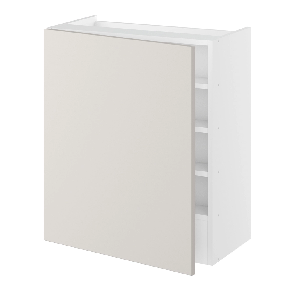 Emhætteskab, 1 låge, Blændstykke 163 mm, 2 hylder, m/aftagelig bagplade. H:704 B:600 D:320