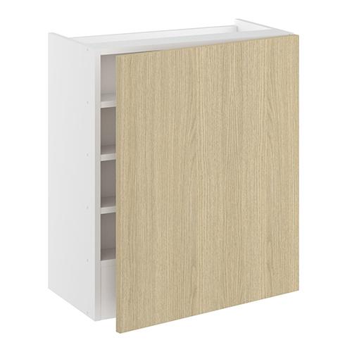 Emhætteskab, 1 låge, Blændstykke 163 mm, 2 hylder, m/aftagelig bagplade. H:704 B:600 D:320