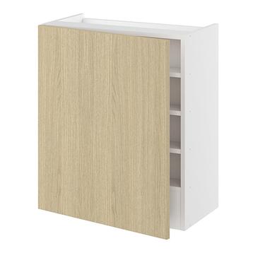 Emhætteskab, 1 låge, Blændstykke 163 mm, 2 hylder, m/aftagelig bagplade. H:704 B:600 D:320