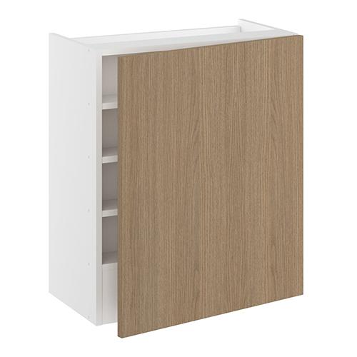 Emhætteskab, 1 låge, Blændstykke 163 mm, 2 hylder, m/aftagelig bagplade. H:704 B:600 D:320