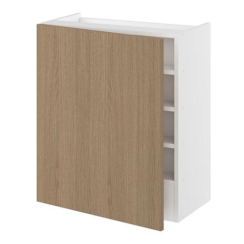 Emhætteskab, 1 låge, Blændstykke 163 mm, 2 hylder, m/aftagelig bagplade. H:704 B:600 D:320