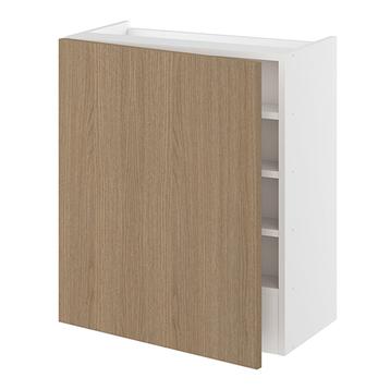 Emhætteskab, 1 låge, Blændstykke 163 mm, 2 hylder, m/aftagelig bagplade. H:704 B:600 D:320