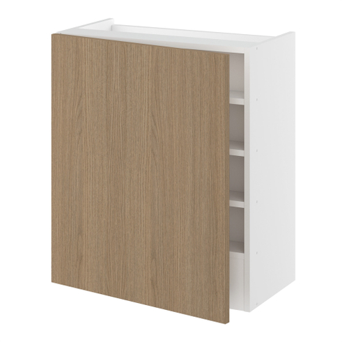 Emhætteskab, 1 låge, Blændstykke 163 mm, 2 hylder, m/aftagelig bagplade. H:704 B:600 D:320