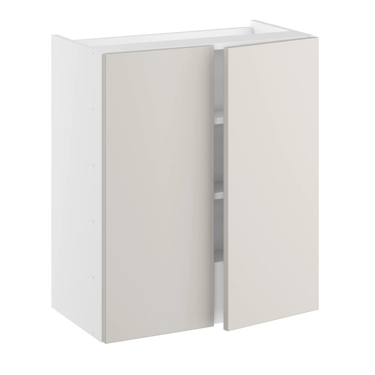 Emhætteskab, m/dobbelt låger, Blændstykke 163 mm, 2 hylder, m/aftagelig bagplade. H:704 B:600 D:320