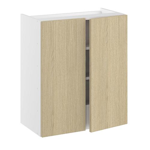 Emhætteskab, m/dobbelt låger, Blændstykke 163 mm, 2 hylder, m/aftagelig bagplade. H:704 B:600 D:320