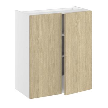 Emhætteskab, m/dobbelt låger, Blændstykke 163 mm, 2 hylder, m/aftagelig bagplade. H:704 B:600 D:320