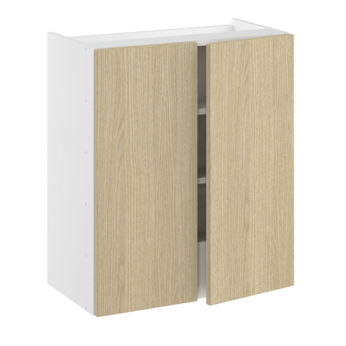 Emhætteskab, m/dobbelt låger, Blændstykke 163 mm, 2 hylder, m/aftagelig bagplade. H:704 B:600 D:320