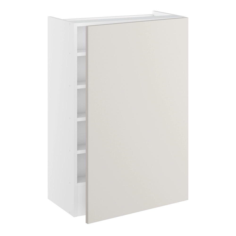 Emhætteskab, 1 låge, 3 hylder, m/aftagelig bagplade. H:896 B:600 D:320