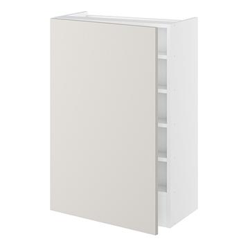 Emhætteskab, 1 låge, 3 hylder, m/aftagelig bagplade. H:896 B:600 D:320