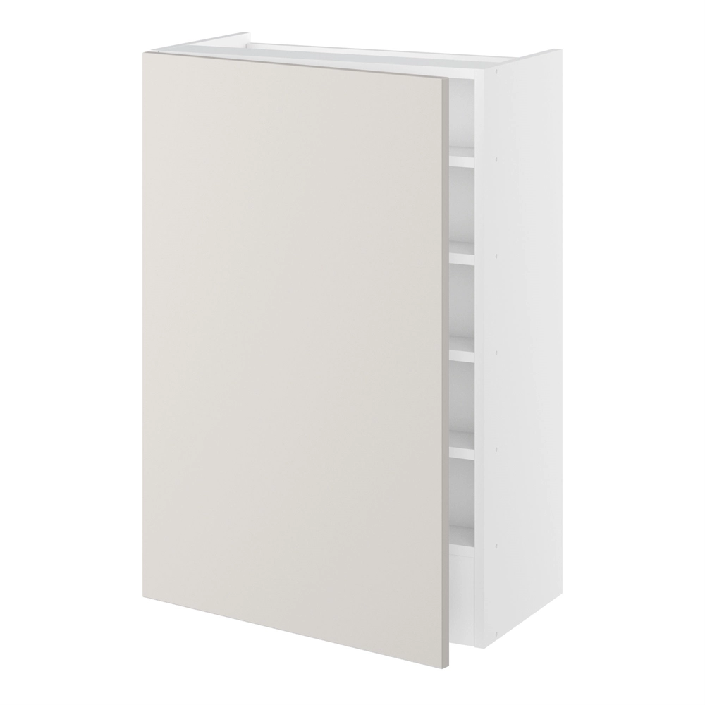 Emhætteskab, 1 låge, 3 hylder, m/aftagelig bagplade. H:896 B:600 D:320