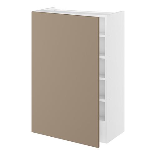 Emhætteskab, 1 låge, 3 hylder, m/aftagelig bagplade. H:896 B:600 D:320