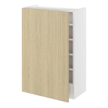 Emhætteskab, 1 låge, 3 hylder, m/aftagelig bagplade. H:896 B:600 D:320