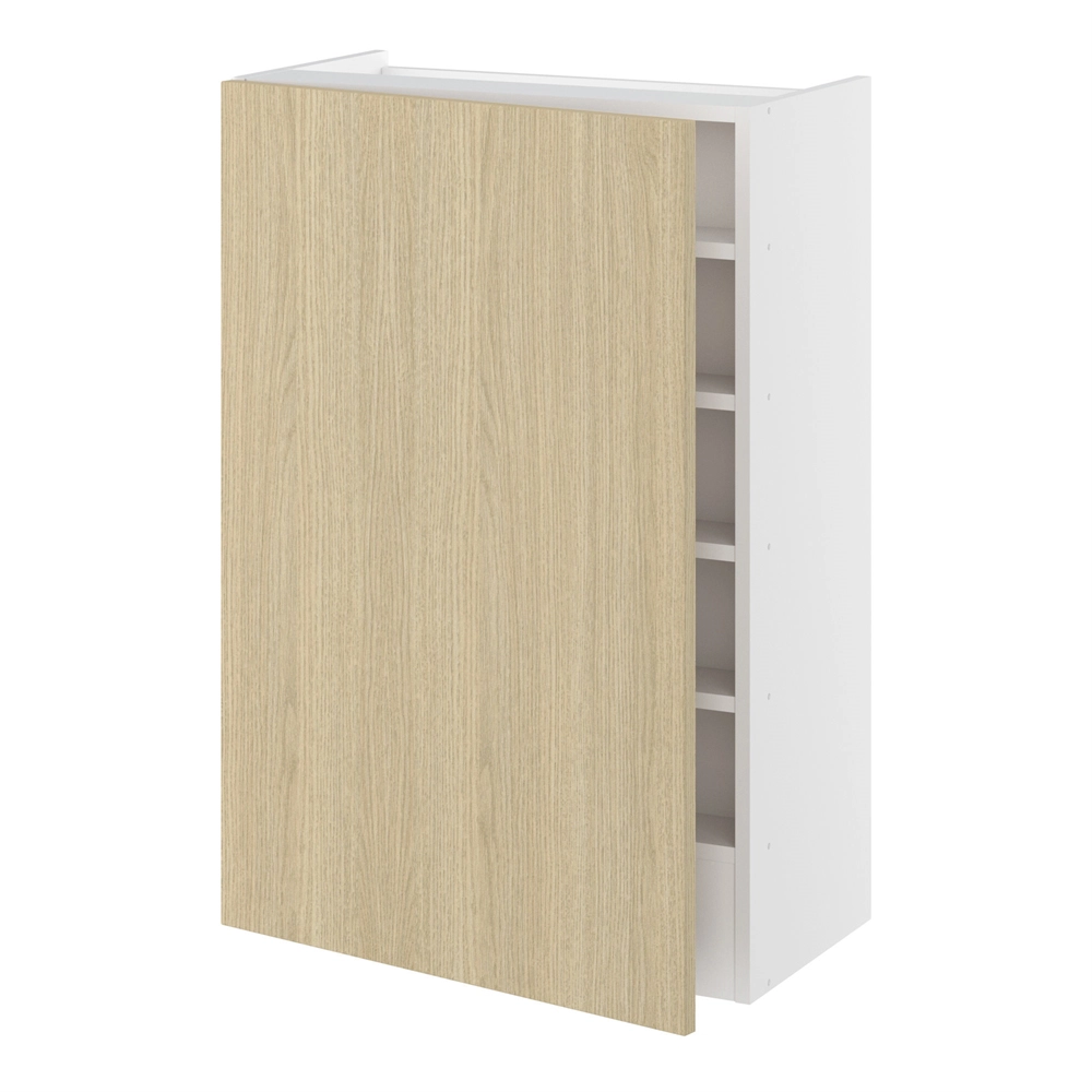 Emhætteskab, 1 låge, 3 hylder, m/aftagelig bagplade. H:896 B:600 D:320