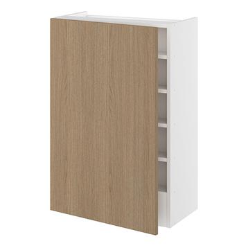 Emhætteskab, 1 låge, 3 hylder, m/aftagelig bagplade. H:896 B:600 D:320