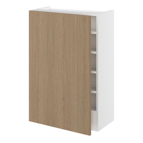 Emhætteskab, 1 låge, 3 hylder, m/aftagelig bagplade. H:896 B:600 D:320