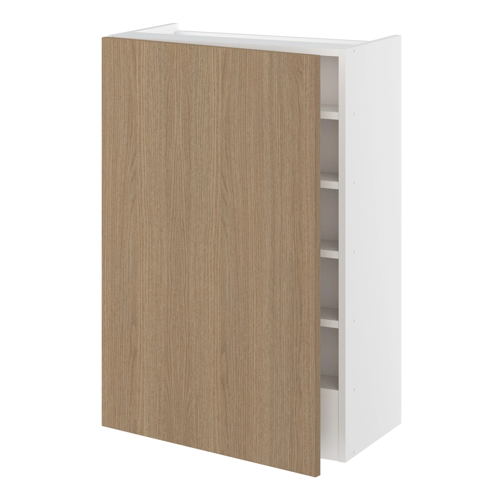 Emhætteskab, 1 låge, 3 hylder, m/aftagelig bagplade. H:896 B:600 D:320