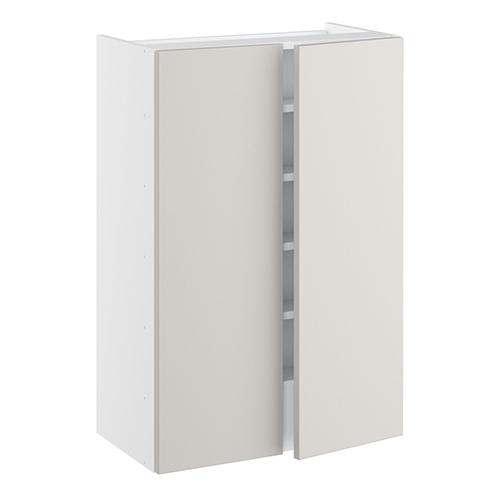 Emhætteskab, m/dobbelt låger, 3 hylder, m/aftagelig bagplade. H:896 B:600 D:320