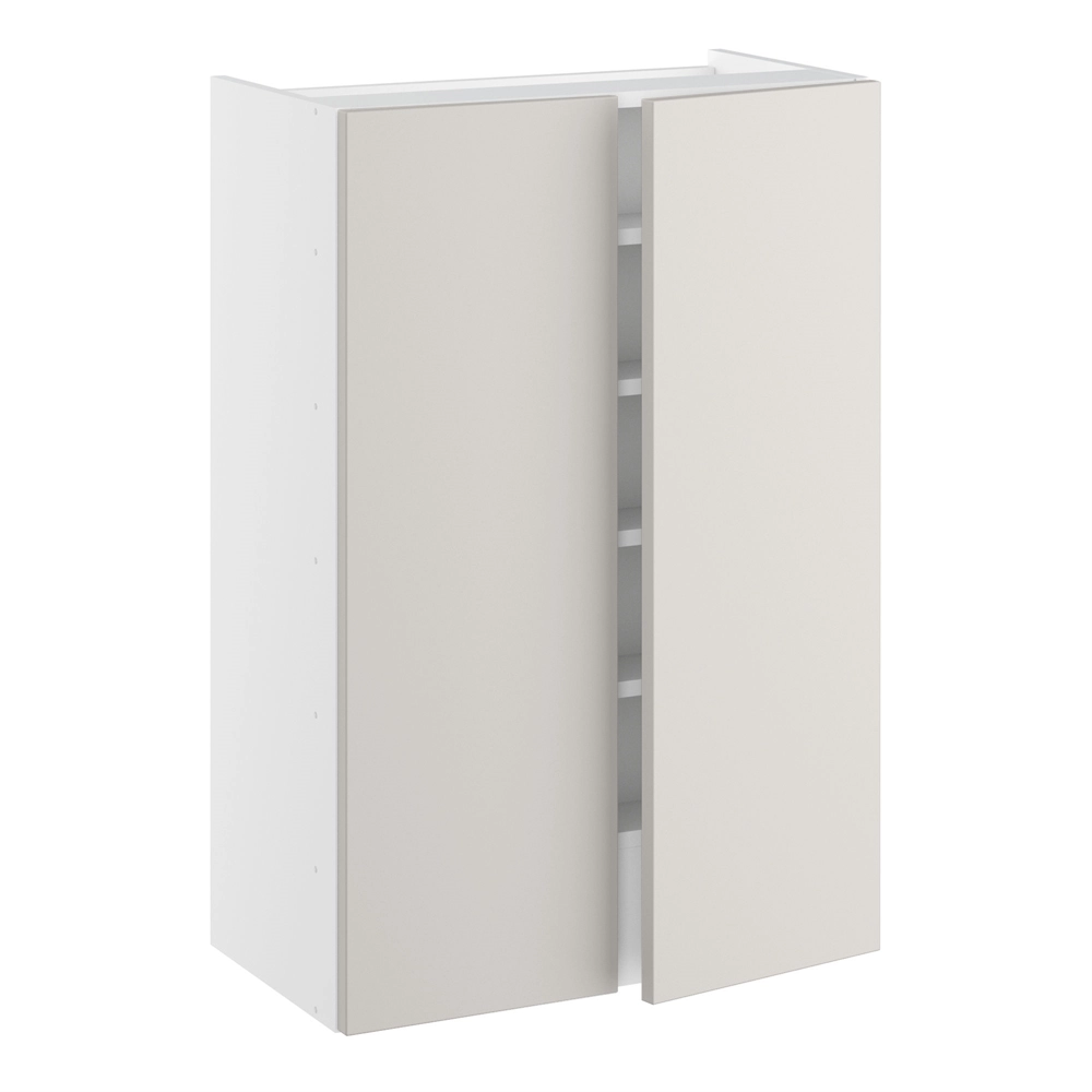 Emhætteskab, m/dobbelt låger, 3 hylder, m/aftagelig bagplade. H:896 B:600 D:320